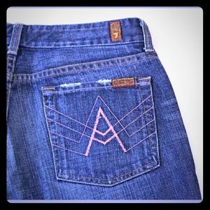 7 FOR ALL MANKIND Women's Pink "A" POCKET Jeans 29